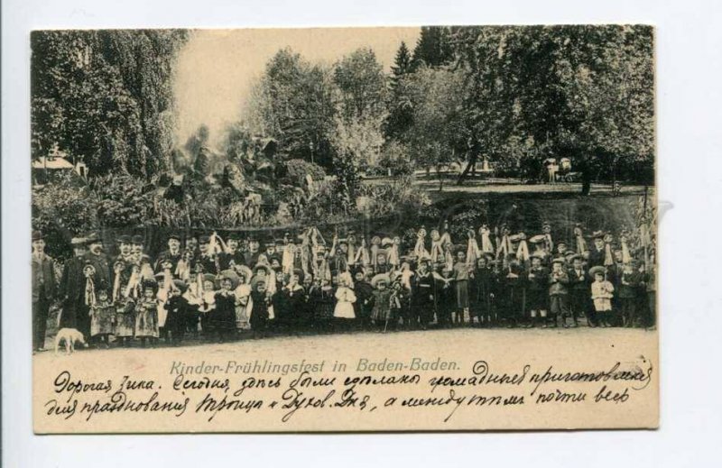 424289 GERMANY BADEN-BADEN Children Spring Festival carnival Vintage postcard