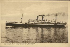 Nordd Lloyd Bremen Steamship Dampfer Bremen c1915 Postcard