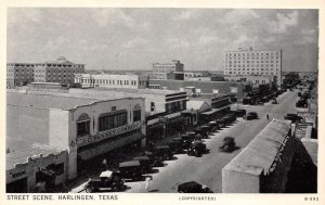 Harlingen Texas Street Scene Aerial View Vintage Postcard U1246