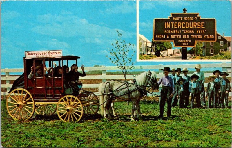 Pennsylvania Amish Country Intercourse Amish Children In Stage Coach