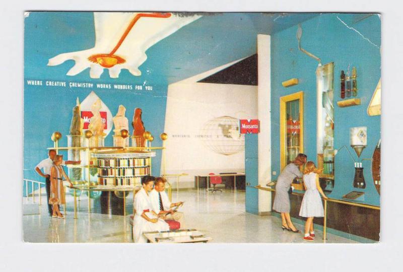 VINTAGE POSTCARD DISNEYLAND TOMORROWLAND MONSANTO HALL OF CHEMISTRY #1