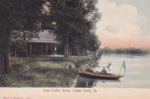 Iowa Cedar Falls Log Cabin Scene