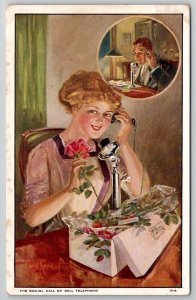 Bell Telephone The Social Call Advertising Fairfield Connecticut Postcard A26