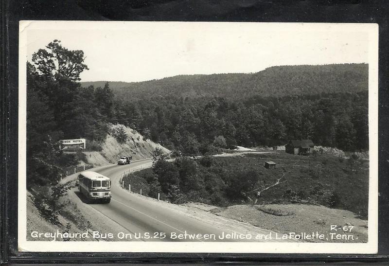 Greyhound Bus US 25 between Jellico Tennessee unused #73