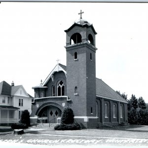 c1950s Winterset, IA RPPC St Joseph's Church Rectory Real Photo Postcard A104