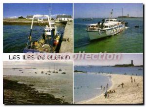 Modern Postcard The Islands of Glenan Finistere Unloading on the Ile St Nicol...