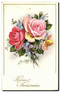 Old Postcard Fantasy Flowers