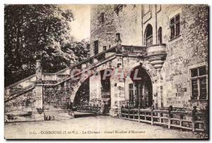 Old Postcard Combourg Chateau Grand Staircase of Honor