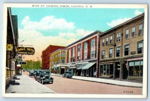 Laconia New Hampshire NH Postcard Main St. Looking North c1920 Vintage Antique