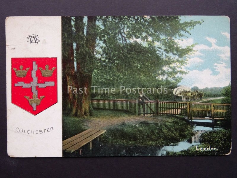 Essex GOLCHESTER Lexden HERALDIC ARMS c1919 Postcard by WHS & Son