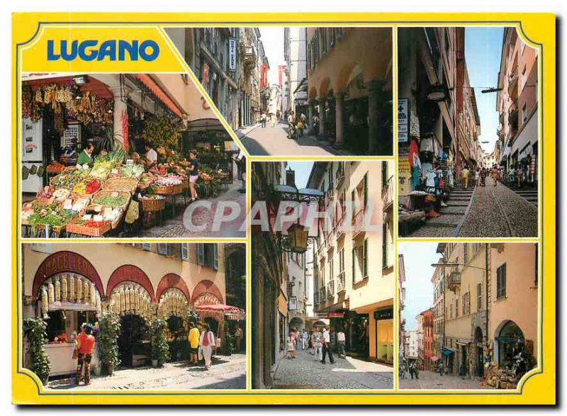 Modern Postcard Lugano Via Pessina Via Via Nasaa Cathedral