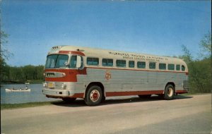 Madison WI Badger Coaches Bus c1950 Art Deco Postcard 