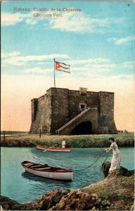 Vintage Habana Castillo de la Chorrera Chorrera Fort Havana Cuba Postcard