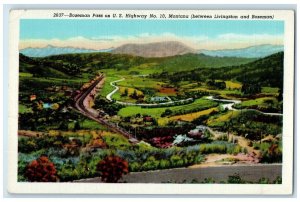 Bozeman Pass US Highway Montana Between Livingston And Bozeman Vintage Postcard