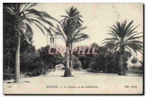 Old Postcard Bizerte The Square and the Cathedral