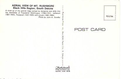 US South Dakota. Mt Rushmore - Aerial View.