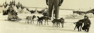 Bemidji MINNESOTA RP 1933 CROSS COUNTRY TRAVELER Dog Sled Ice Castle AUTOGRAPHED 