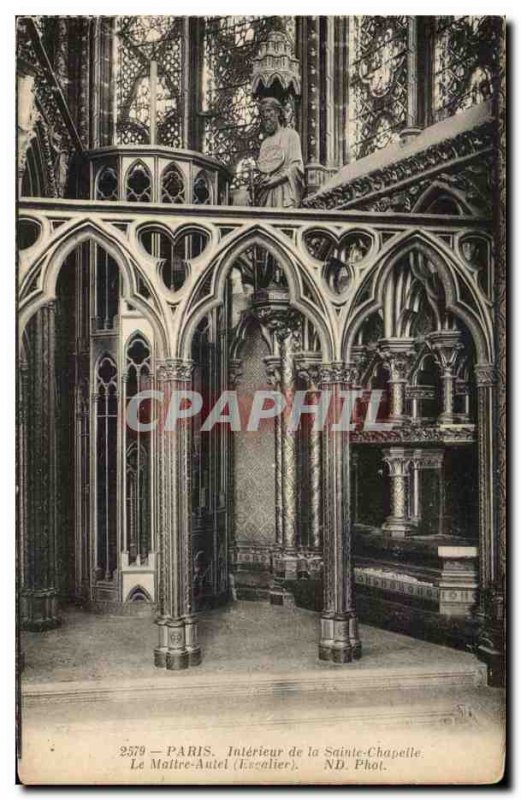 Old Postcard Paris Interior Of The Holy Chapel Altar Master