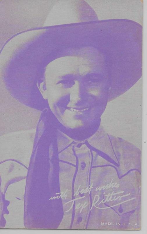 Tex Ritter cowboy western American film actor arcade card antique pc Z18042