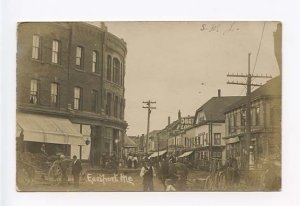 Eastport ME Busy Street View Horse Wagon RPPC Postcard