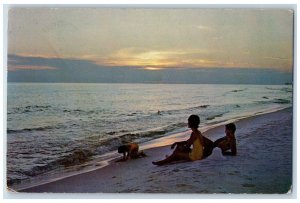 1971 Evening On The Sand Dunes At Dauphin Island Near Mobile AL Vintage Postcard