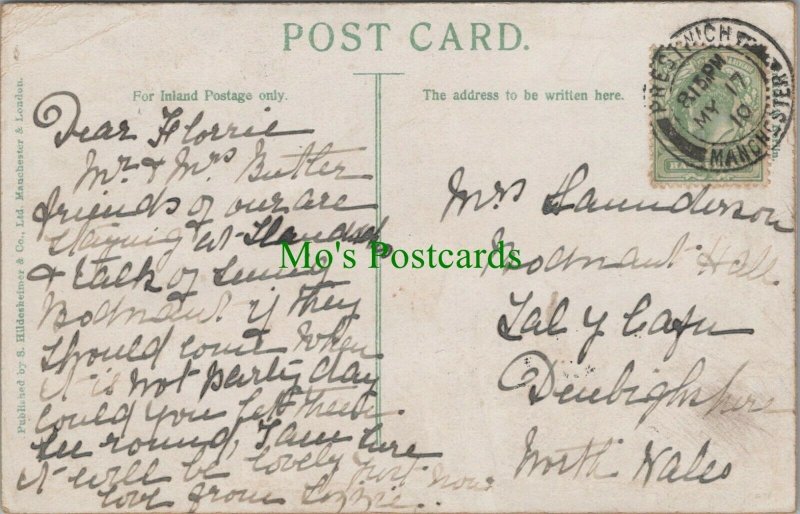 Genealogy Postcard - Saunderson? - Bodnant Hall, Tal-y-cafn, Colwyn Bay RF7058