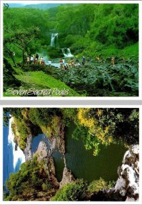 2~4X6 Postcards Maui, HI Hawaii  SEVEN SACRED POOLS Two Views VISITORS~WATERFALL