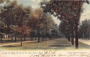 South State Street University Michigan Ann Arbor MI 1907 postcard