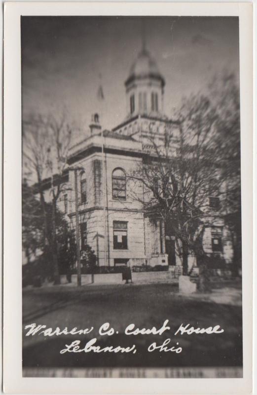 Ohio Postcard c'50 LEBANON Warren County Court House Building Real Photo RPPC #3