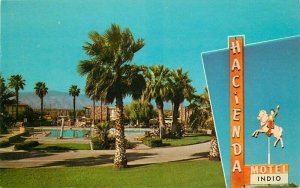 Boruszak Teich California Indio Hacienda Motel pool Postcard roadside 12737