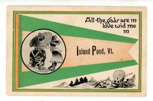 VT - Island Pond. Banner, Greeting