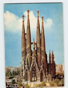 Postcard Expiatory Temple of the Holy Family, Barcelona, Spain