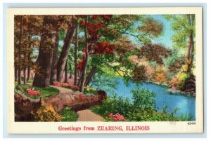 c1920's Greetings From Zearing Illinois IL Unposted Vintage Postcard