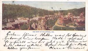 HOT SPRINGS AK PANORAMIC VIEW HEART OF HOT SPRINGS UDB POSTCARD c1905