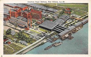 American Sugar Refinery Aerial View New Orleans Louisiana 1930 postcard