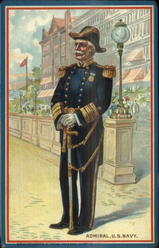 TUCK US Navy Sailor Uniforms Series 405 c1910 Postcard ADMIRAL