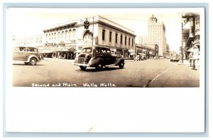 c1920's Panoramic Second And Main Walla Walla Washington WA RPPC Photo Postcard 