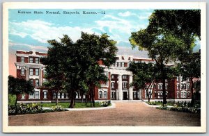 Vtg Emporia KS Kansas State Normal School 1920s View Old WB Card Postcard