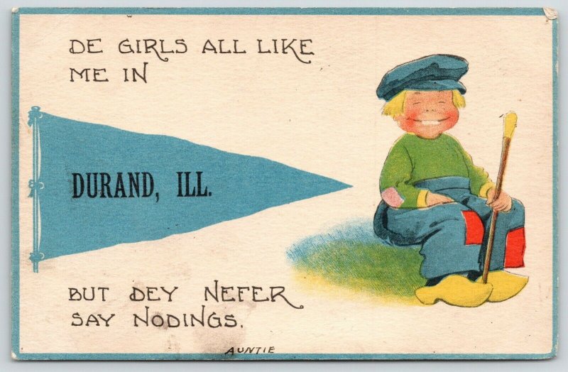 De Girls All Like Me in Durand Illinois~But Never Say Nodings~c1910 Pennant PC 