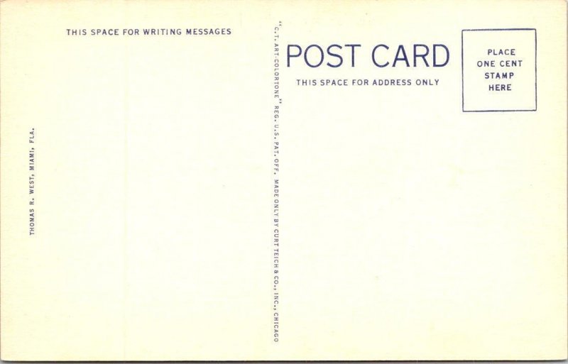 Fort Lauderdale, FL Florida  LAUDERDALE ARMS APARTMENTS  ca1940's Linen Postcard