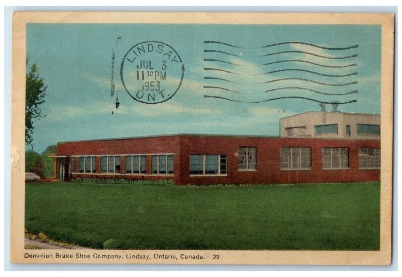 1953 Dominion Brake Shoe Company Lindsay Ontario Canada Posted Vintage Postcard