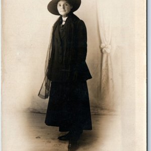 c1910s Glasgow Scotland RPPC Lady Black Woman Real Photo Mr. E Sauchiehall A123