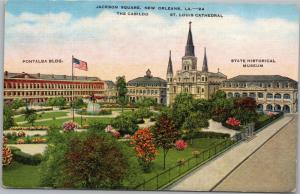 Jackson Square showing the Pontalba building, The Cabildo, St. Louis Cathedral 