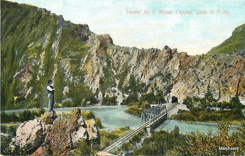 Circa 1910 Railroad Tunnel #3 WEBER CANYON UTAH Frank Leib postcard 6777