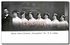 Postcard Old Lady Orchester Wiener Donauperlen Dir AH Leptien (concert music ...