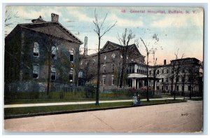 1917 Building of General Hospital Buffalo New York NY Antique Posted Postcard