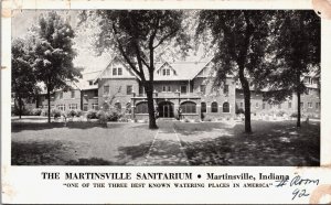 USA Indiana Martinsville The Martinsville Sanitarium Vintage Postcard C208