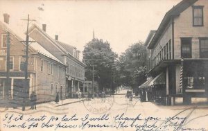 LUDLOW VERMONT BARBER POLE STREET VIEW POSTCARD 1907