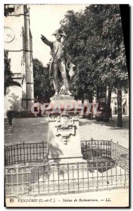 Old Postcard Vendome Statue of Rochambeau