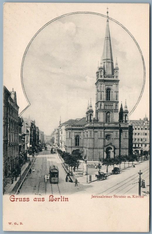 JERUSALEMER STRASSE BERLIN GERMANY UNDIVIDED ANTIQUE POSTCARD